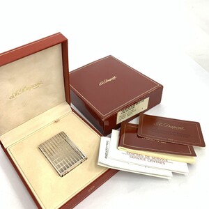 ◆S.T.Dupont デュポン ギャッツビー ライター ◆箱付 シルバーカラー 格子柄 喫煙グッズ