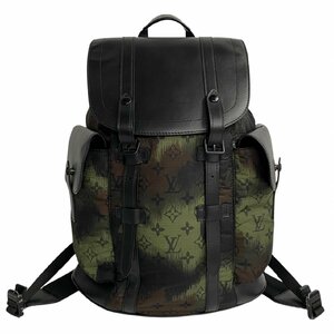 未使用保管品 LOUIS VUITTON ルイヴィトン クリストファー PM モノグラム カモフラージュ 巾着 ナイロン レザー リュックサック 62030