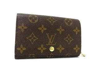 1円 ■美品■ LOUIS VUITTON ルイヴィトン M61730 モノグラム ポルトモネ ビエトレゾール 二つ折り 財布 ウォレット ブラウン系 GB0195