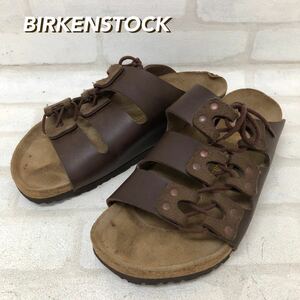 H■ BIRKENSTOCK LUCCA ビルケンシュトック ルカ サンダル サイズ42/27.0cm相当 ダークブラウン 茶系 レザー フラットサンダル メンズ 