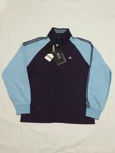 adidas アディダス GOLF ナイロン ジャケット ウインドブレーカー 新品 未使用 紫 水色 size M 588212 Z7457 ロゴ刺