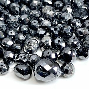 1円〜!!≪ブラックダイヤモンドアクセサリーパーツおまとめ50.5ct≫n 約10.1g ルース 裸石 宝石 jewelry black diamond beads w4 82