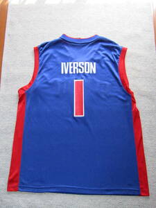 希少！ NBA PISTONS アレン・アイバーソン IVERSON #3 デトロイト・ピストンズ adidas アディダス ユニフォーム ジャージ バスケ シャツ XL