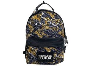 VERSACE JEANS COUTURE (ヴェルサーチェジーンズ) バックパック リュック MULTI ZS395 総柄デザイン 73YA4BF1 G89/ブラック メンズ/004