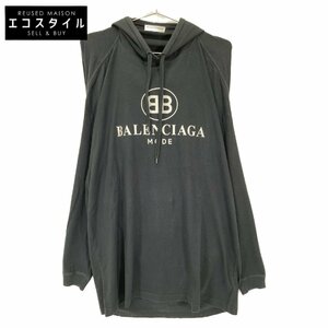 BALENCIAGA バレンシアガ 17年 ブラック オーバーサイズ パーカー 492195 ブラック XS トップス コットン レディース 中古