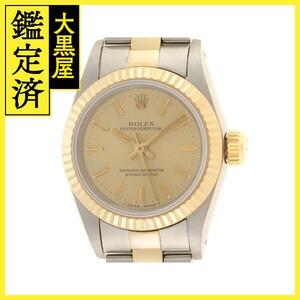 E番　ROLEX　ロレックス　オイスターパーペチュアル　67193　YG/SS　女性用自動巻時計【473】