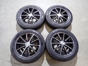 YS14706【送料無料155/65R14】サクラ デリカミニ タント スペーシア N-BOX 中古スタッドレス ★14×4.5J 100/4H ET45★1円スタート