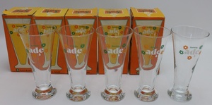 未使用 サントリー ade エード グラス 5個セット 非売品 ノベルティ SUNTORY 昭和レトロ 当時物 保管品 キッチン オレンジエード