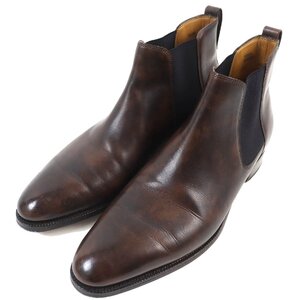 美品△John Lobb ジョンロブ TUDOR チューダー 7000ラスト ミュージアムカーフ サイドゴア ショートブーツ ダークブラウン 8 メンズ