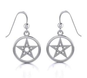 PS: Silver Pentagram Pentacle Earrings