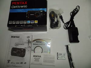 【●PENTAX ペンタックス オプティオW90 ▲取説・ケーブル・充電池・充電器・CD-ROM等付属品のみ●】