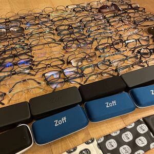 JINS Zoff メガネ・サングラス100本セット⑦ ノーブランドなし！　純正ケース多数付属