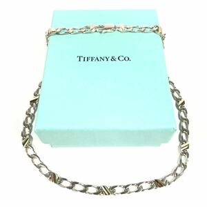 【ティファニー】本物 TIFFANY&Co. ネックレス 喜平 シルバー925×ゴールド750 全長41cm 幅0.6cm メンズ レディース 箱付き 送料520円