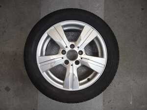 普通車用 アルミホイール 16×6J 5穴 DUNLOP 195/55R16 87V 1本 中古