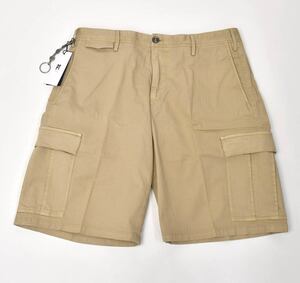 新品ピーティートリノPT TORINOカーゴショーツ29ベージュWorn Out COURIERヘリンボーンコットンストレッチ