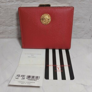 ヴァレンティノ ガラヴァーニ 二つ折り財布 小銭入れ がま口 レッド レザー レディース Valentino Garavani 送料無料