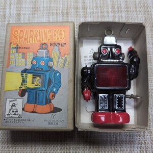 昭和レトロ！スパークリングロボ　ミニ ブリキ SPARKLING ROBO ゼンマイ 日本製