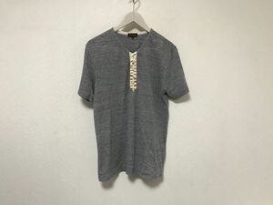 本物ポールスミスコレクションPAULSMITHコットンヘンリーネック半袖TシャツメンズアメカジサーフミリタリーLグレー日本製