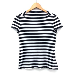 ケイトスペード サタデー kate spade SATURDAY 国内正規品 カットソー Tシャツ ボーダー 半袖 綿 XS ホワイト ブラック /HT30 レディース