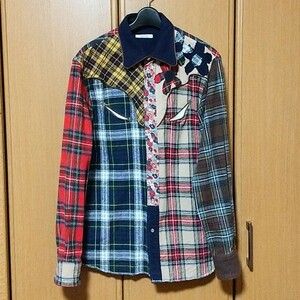 itty-bitty 長袖シャツ ウエスタンシャツ クレイジーパターン パッチワーク COMME des GARCONS HOMME PLUS rebuild by needles 