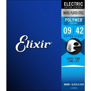 【エレキギター弦】Elixir エリクサー エレキ ギター弦 12000 POLYWEB Super Light 09-42 スーパーライト 正規品