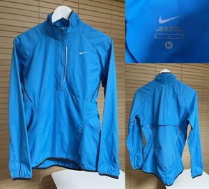 【激安1点のみ 国内正規品】NIKE ナイキ ポリエステル100% 反射材付き メッシュ ハーフジップ ジャケット ウインドブレーカー M ブルー系