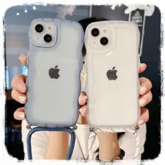 ◆iPhone 15 plus スマホケース　シリコン　ショルダーストラップ