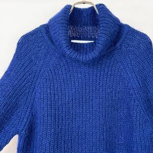 希少《 Mint Condition / Royal Blue / M 》80s 90s 極上品【 JONES NEWYORK SPORT ビンテージ ロイヤルブルー モヘア タートル ニット 】