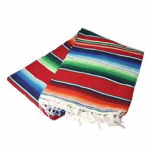 メキシカン サラペ ブランケット キャンプ アウトドア メキシカンラグ サルティーヨ サラッペ Saltillo Sarape[約210x150cm]RED