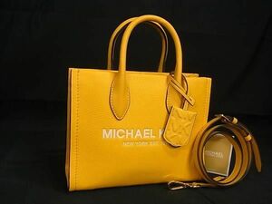 ■新品同様■ MICHAEL KORS マイケルコース レザー 2WAY ハンドバッグ ショルダーバッグ レディース イエロー系 BJ1065