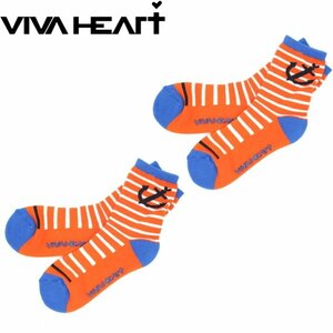 1円★VIVA HEART ビバハート 013-46861 レディース ロークルーソックス ×2足（オレンジ）靴下★送料無料★