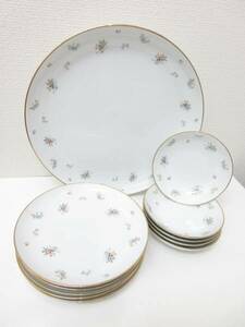 未使用品■Noritake ノリタケ ディナープレートセット 大皿 中皿 小皿 同柄11枚 箱入り 管理1706 U-11