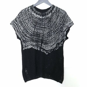 KHEIKI 23SS Printed Panel Sweater サイズ1 ブラック 03S091K03 ケーキ ショートスリーブセーター ニットプルオーバー