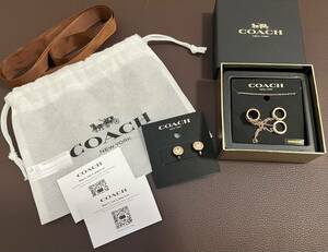 COACH コーチ　シグネチャー　 ネックレス　箱付き　/　COACH コーチ　イヤリング　箱なし