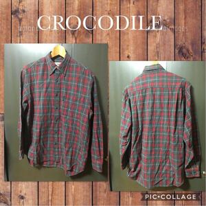 ■CROCODILE クロコダイル 長袖 シャツ ネルシャツ BD 秋冬 厚手 メンズM（M～Lぐらい）大きめ used