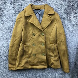 ◯ WEEKEND MaxMara マックスマーラ モダール素材 ピーコート サイズ38 マスタードイエロー レディース アウター 最落なし（124）