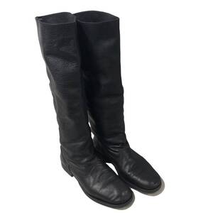 23AW Yohji Yamamoto POUR HOMME HJ-E07-769 ブーツ SOFT OILED LEATHER KNEE-HIGH BOOTS サイズ2 ヨウジヤマモト 店舗受取可