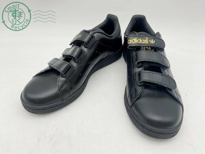 2409601417　◇ 08年製 adidas アディダス 020932 STAN SMITH スタンスミス スニーカー ベルクロ 黒 金ベロ 23.5㎝