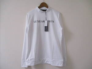 ☆LUXE AKM PLUS/リュクスエイケイエムプラス☆未使用 フロントロゴモックネック長袖Tシャツ サイズ：XL ホワイト ゴルフ トレーニング