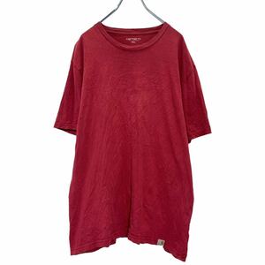 Carhartt 半袖 ロゴ Tシャツ XXL ボルドー ワインレッド カーハート ビッグサイズ 古着卸 アメリカ仕入 a503-7281