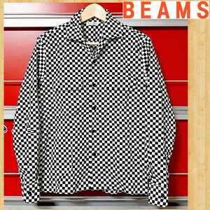 BEAMS ビームス チェッカーフラッグシャツ S 美品 日本製