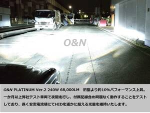 30日間明るさ返金保証付き【最強LED】詐称世界最強70,000ルーメンの3倍明るい O&N PLATINUM Ver.2 240W 世界最強LED 68,000LM 