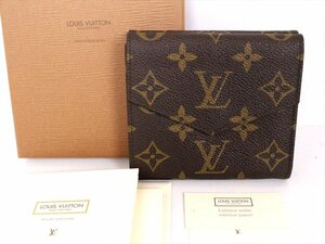 美品☆LOUIS VUITTON【ヴィトン】モノグラム 2つ折り財布☆小銭☆カード入れ☆ブラウン系☆ロゴ☆メンズ☆レディース☆箱付☆