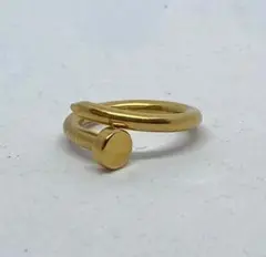 Nail Ring 釘リング 金色 サイズ US8号 日本サイズ 約17号