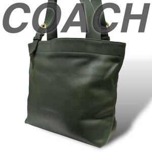 希少 Vintjge Coach オールドコーチ トートバッグ レザー グリーン ヴィンテージ 古着 アメリカ製 MADE IN USA 本革 経年変化 ユニセックス