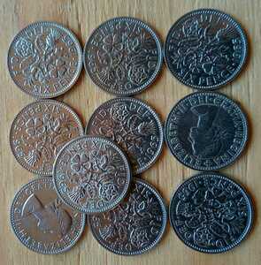 10コインセット 1965年 イギリス ラッキー6ペンス 美品です綺麗にポリッシュされていてピカピカのコインです。よろしくお願いします