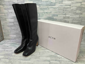 通年 ACYM アシーム ロングブーツ XL （24cm~25cm） 黒