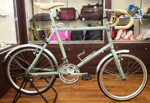 良品 Bianchi ビアンキ ミニベロ MINIVELO Lepre サイズ48 2x8speed チェレステ レプレ 20インチ ドリンクホルダー スタンド付 自転車