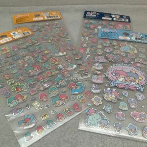 キキララ　夏シール　4枚セット 未使用　グロス　和紙　ホログラム　サンリオ　2012 浴衣　セーラー　海水浴　SANRIO リトルツインスターズ