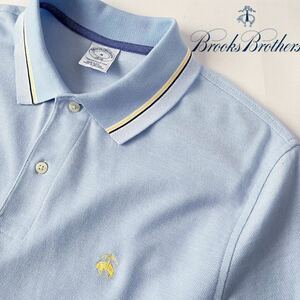 ブルックスブラザーズ BROOKS BROTHERS ポロシャツ M 175/100B (日本L) サックス ブルー 半袖 鹿の子 シャツ